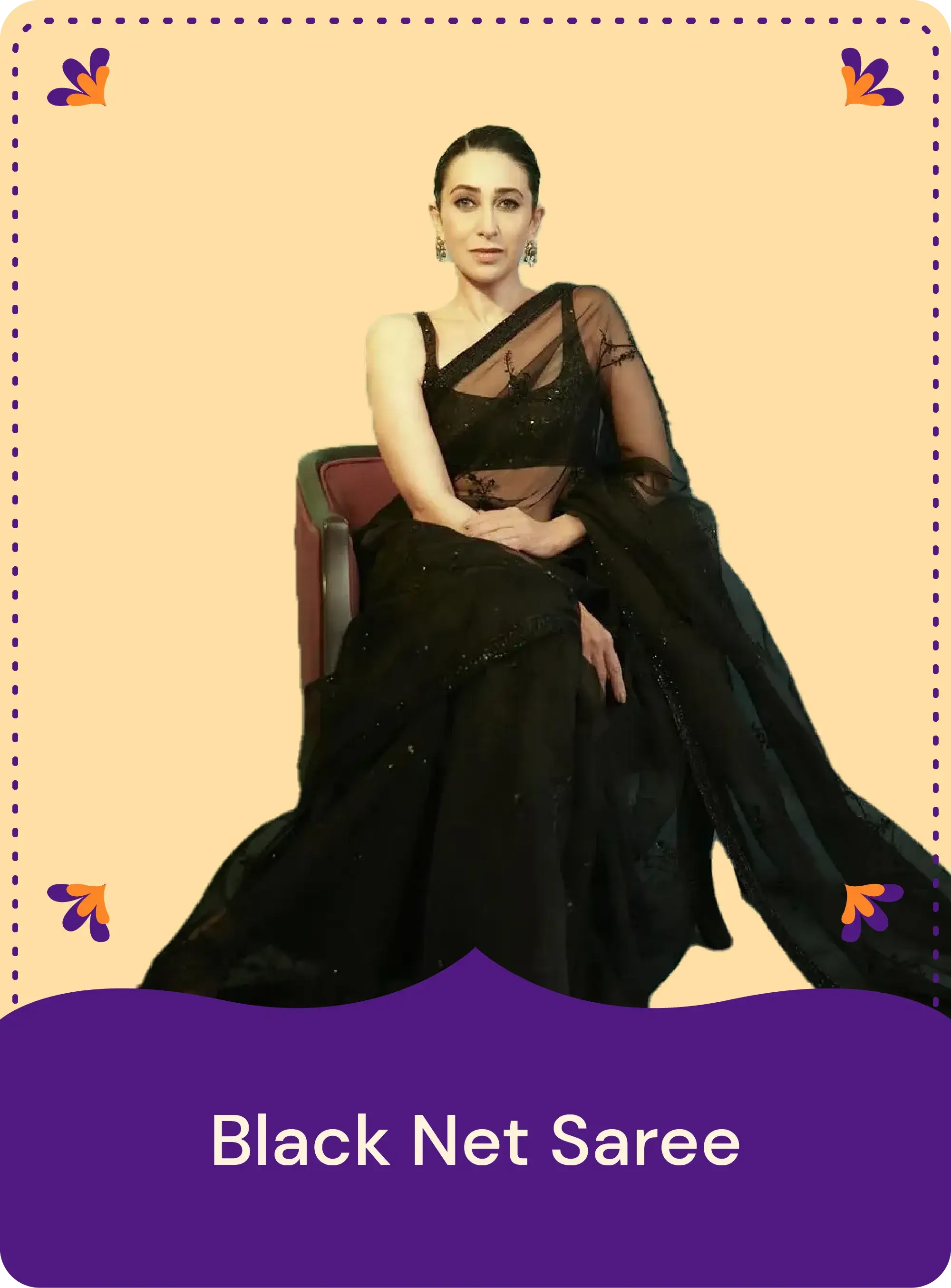 Black Net Saree