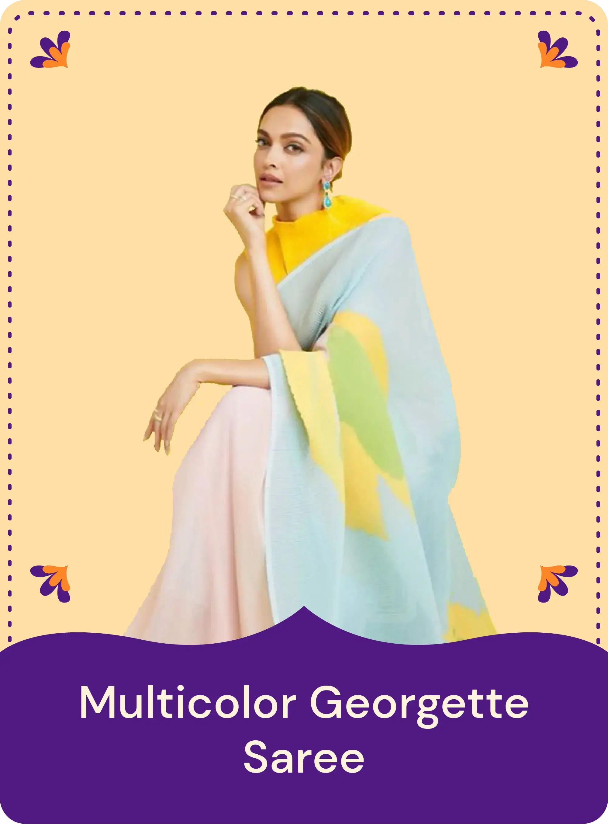 Multicolor Georgette Saree